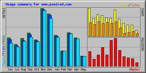 Usage summary for www.pswired.com